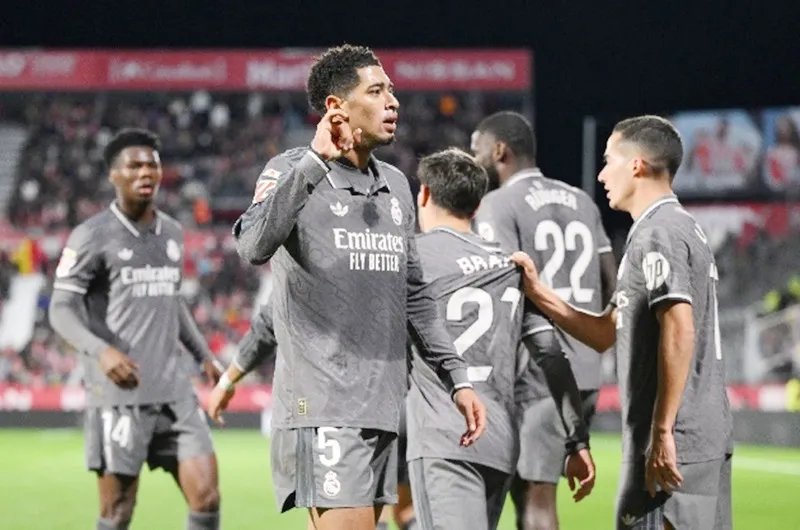 Bellingham có chuỗi ghi bàn 5 trận liên tiếp khi giúp Real Madrid thắng 3-0 tại Girona. Girona.jpg