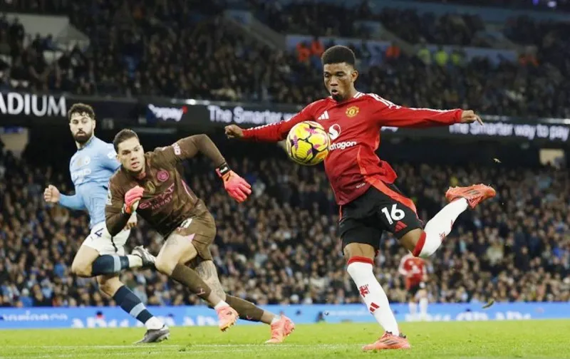 Diallo và pha ghi bàn quyết định giúp Man.United thắng 2-1 trong trận derby Manchester tại Man.City. Amad Diallo 11.jpg