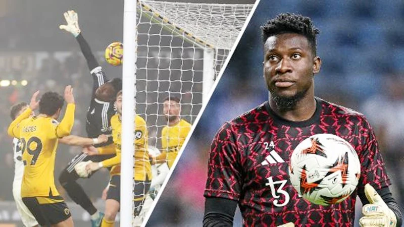 Andre Onana để thủng lưới từ một quả phạt góc ở trận thua Wolves trong ngày Boxing Day.