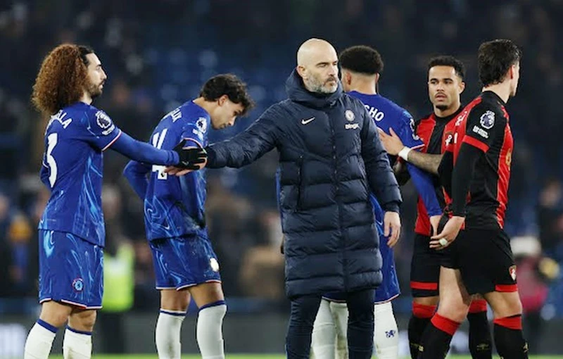 HLV Enzo Maresca thất vọng khi năng lực ghi bàn kém khiến Chelsea bị Bournemouth cầm hòa 2-2 trên sân nhà.