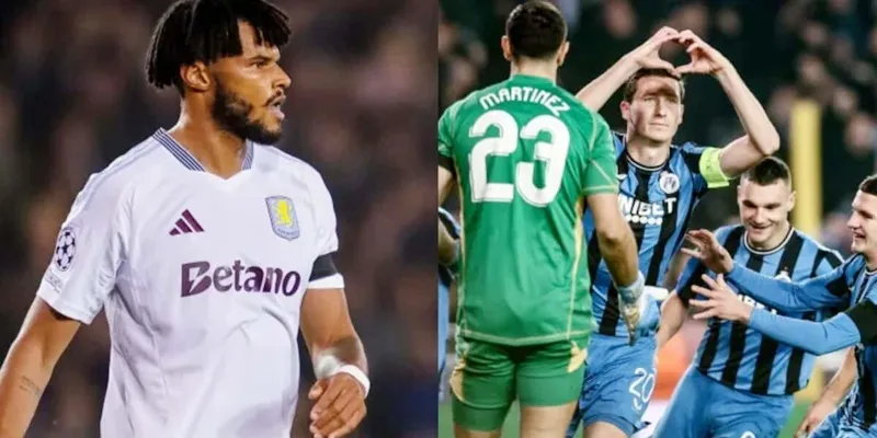 Club Brugge thắng Aston Villa 1-0 ở vòng bảng sau pha dùng tay bắt bóng kỳ lạ trong vòng cấm của trung vệ Tyrone Mings. Club Brugge1.jpg