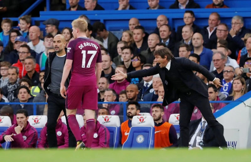 HLV Antonio Conte rất mến mộ De Bruyne trong thời gian làm việc tại Chelsea. Kevin De Bruyne1.jpg