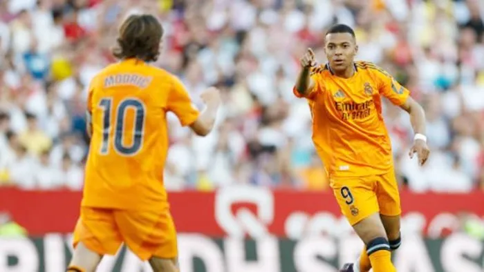 Kylian Mbappe ghi bàn để đảm bảo danh hiệu Vua phá lưới La Liga và tiếp tục cuộc đua Chiếc giày vàng châu Âu. Real Madrid.jpg