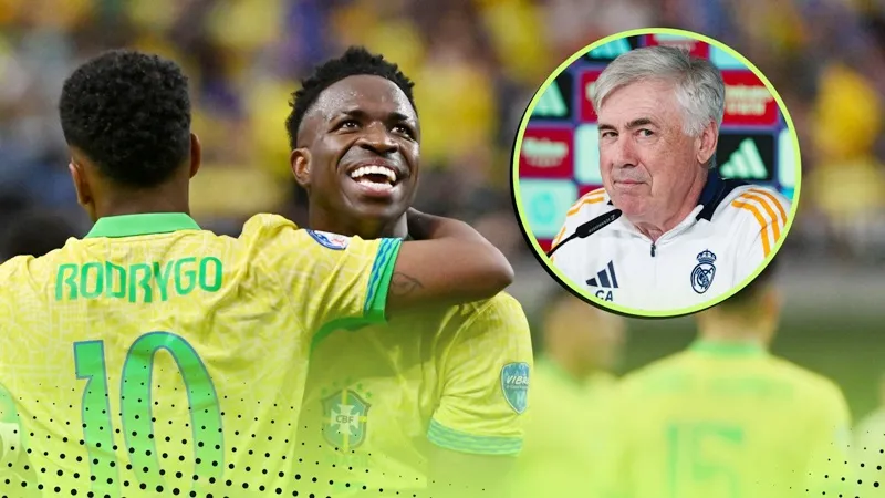 Ancelotti giúp Rodrygo và đặc biệt là Vinicius Junior trở thành trụ cột ở Real Madrid và tuyển Brazil. Ancelotti1.jpg