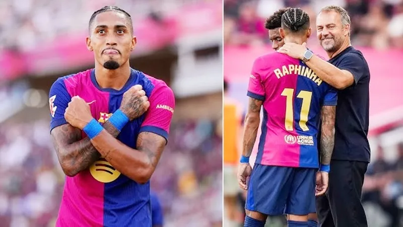 Raphinha đã cân nhắc rời Barcelona nhưng quyết định ở lại sau cuộc gọi với HLV Hansi Flick.