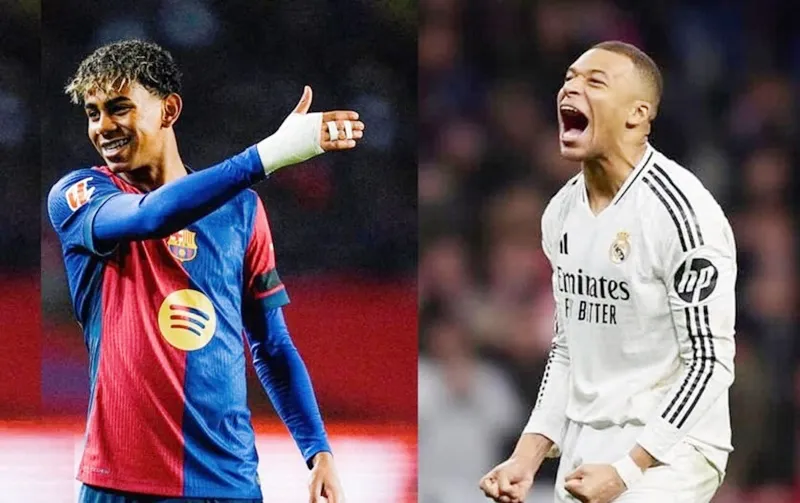 Lamine Yamal và Kylian Mbappe