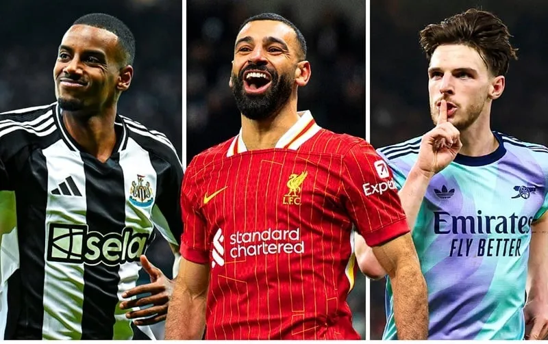Alexander Isak (Newcastle), Mohamed Salah (Liverpool) và Declan Rice (Arsenal) là những ứng viên sáng giá