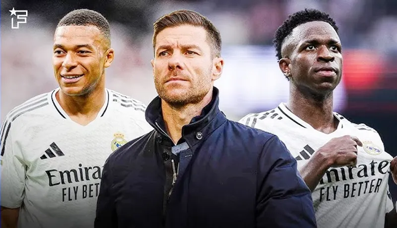 HLV Xabi Alonso kêu gọi các ngôi sao tấn công của Real Madrid như Vinicius Junior và Kylian Mbappe cần nỗ lực phòng ngự.