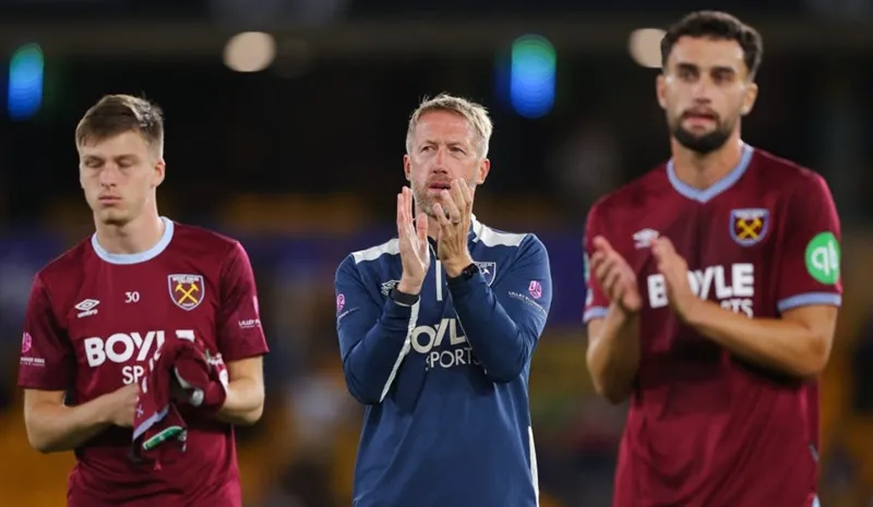 HLV Graham Potter và West Ham thua cả ba trận chính thức đầu tiên của mùa giải mới.