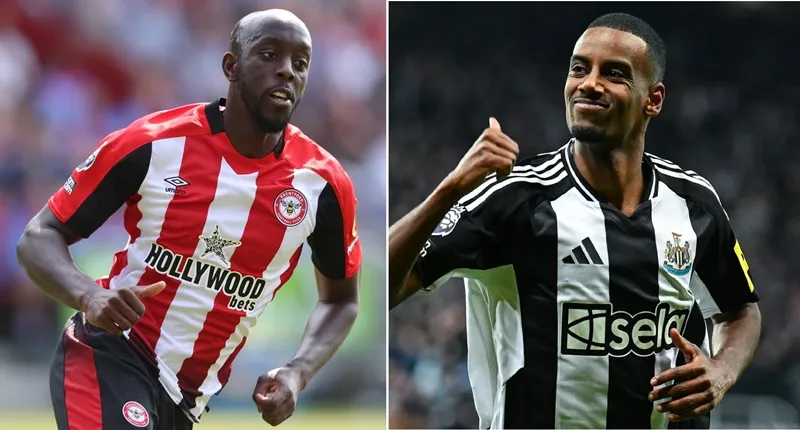Yoane Wissa (Brentford) và Alexander Isak (Newcastle)