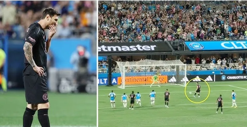 Lionel Messi đá hỏng phạt đền lần đầu tiên kể từ năm 2022 khiến Inter Miami thua 0-3 tại Charlotte FC.