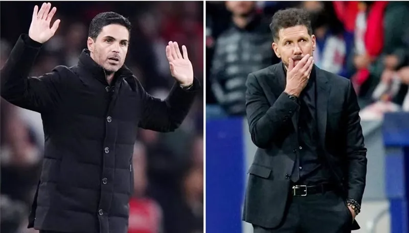 HLV Mikel Arteta (Arsenal) và Diego Simeone (Atletico)