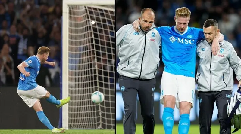 Kevin De Bruyne ghi bàn và gặp chấn thương khi Napoli thắng 3-1 trước Inter Milan.