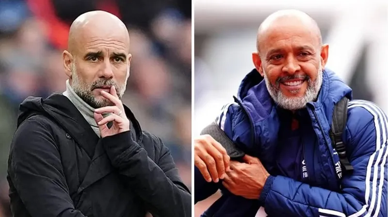 HLV Pep Guardiola (Manchester City) và Nuno Santo (West Ham)