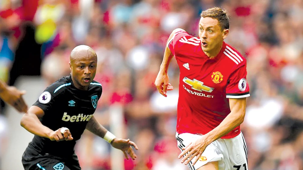 Nemanja Matic (phải) đã chơi một trận ra mắt thật sự tuyệt vời tại Man.United.