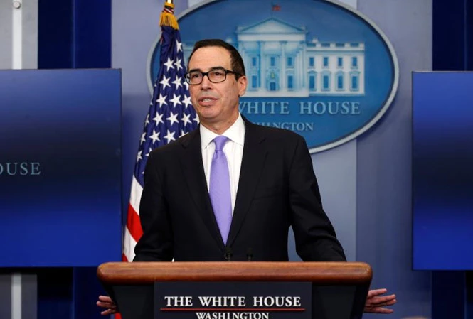 Bộ trưởng Tài chính Mỹ Steven Mnuchin. Ảnh REUTERS