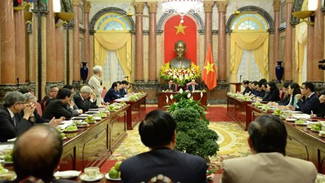 ội nghị tổng kết công tác phối hợp giữa Chủ tịch nước và Đoàn Chủ tịch Ủy ban Trung ương MTTQ Việt Nam. Ảnh: VOV