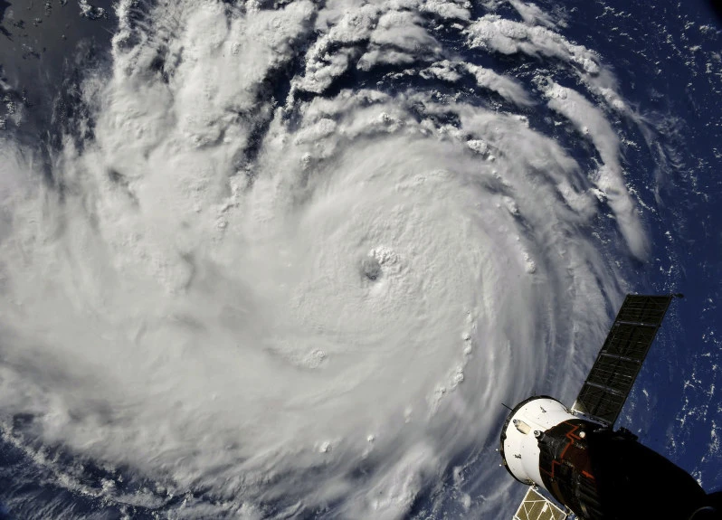 Bão Florence nhìn từ Trạm Không gian Quốc tế (ISS) ngày 10-9-2018. Ảnh: NASA