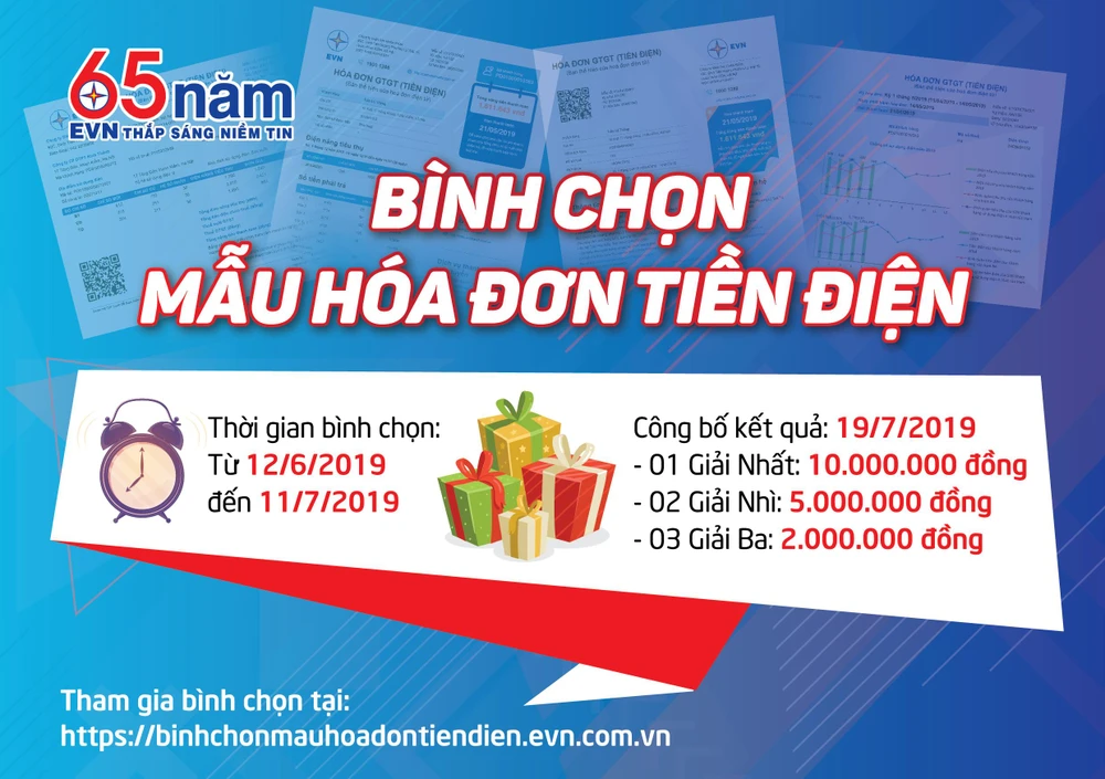 Bình chọn mẫu hóa đơn tiền điện mới