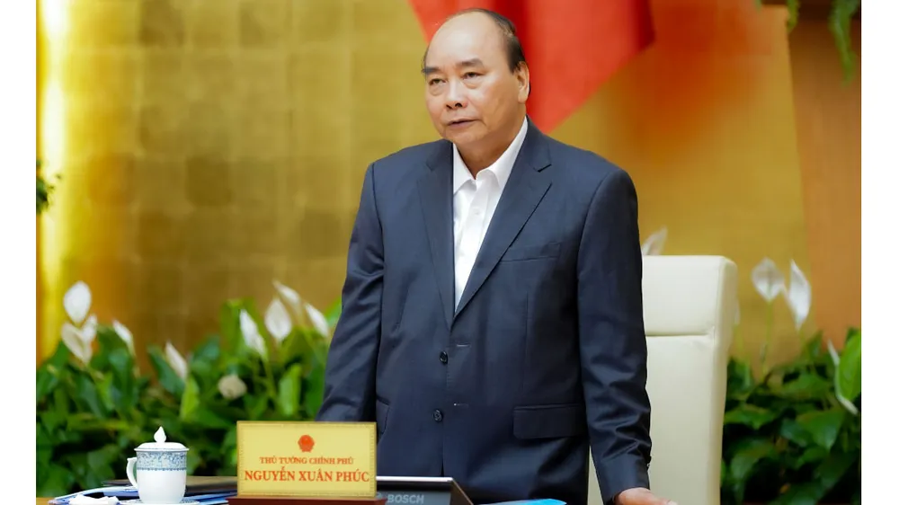 Thủ tướng Nguyễn Xuân Phúc phát biểu tại cuộc họp. Ảnh: VGP