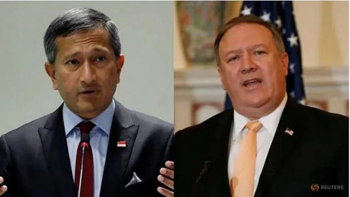 Ngoại trưởng nước này Mike Pompeo và người đồng cấp Singapore Vivian Balakrishnan. Nguồn: REUTERS