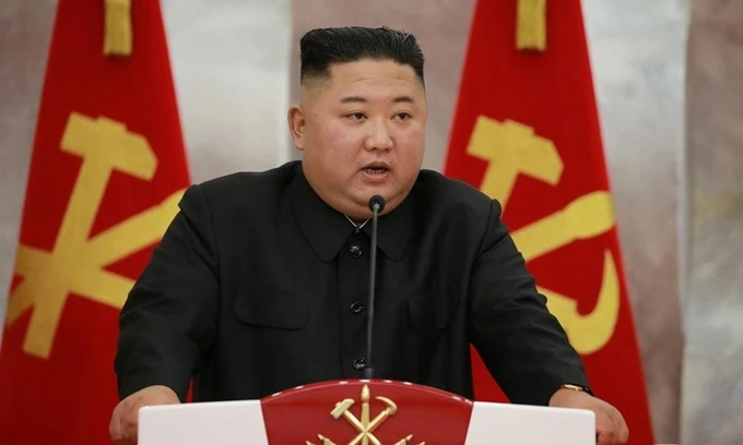 Lãnh đạo Triều Tiên Kim Jong-un phát biểu tại sự kiện kỷ niệm 67 năm kết thúc Chiến tranh Triều Tiên. Ảnh: KCNA