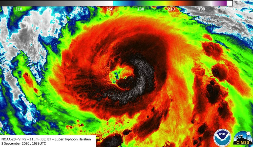 Haishen là cơn bão mạnh thứ 2 đổ bộ vào Nhật Bản trong một tuần. Ảnh: Severe Weather