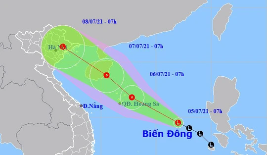 Vị trí và tâm áp thấp nhiệt đới 