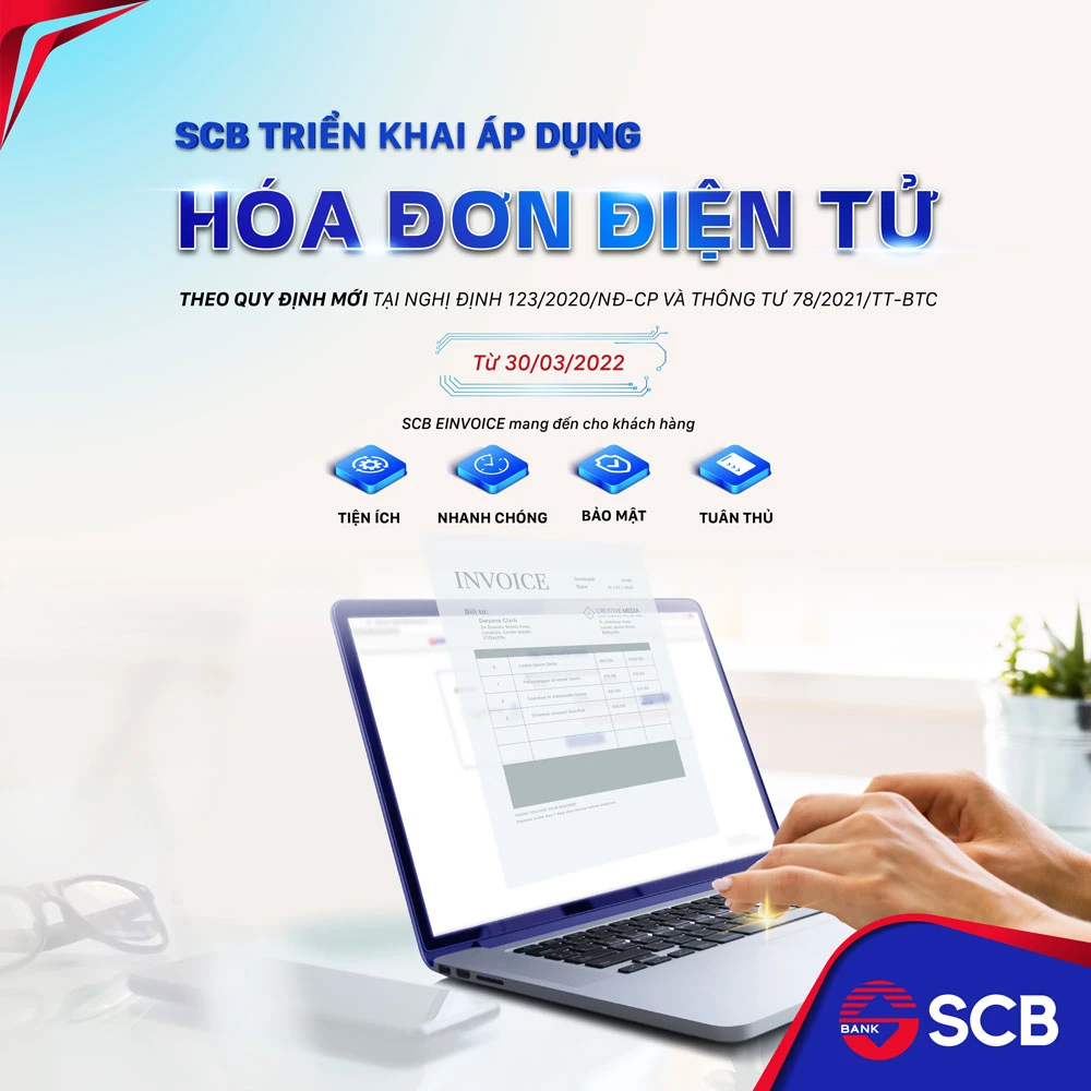 Để tra cứu, tìm hiểu thêm thông tin về hóa đơn điện tử tại SCB, khách hàng vui lòng truy cập địa chỉ: https://tracuuhoadon.scb.com.vn Để biết thêm thông tin chi tiết, Khách hàng vui lòng liên hệ tổng đài 1900 6538 để được hỗ trợ.