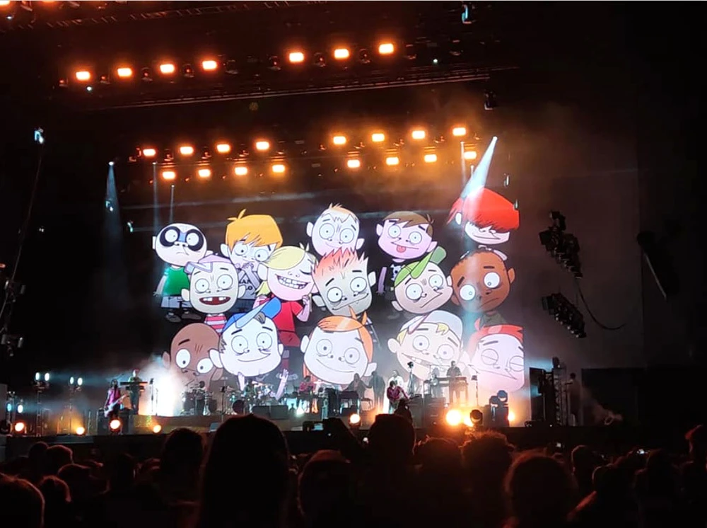 Màn biểu diễn của ban nhạc Gorillaz tại lễ hội Rock Werchter 2022. Ảnh: THẢO PAUWELS