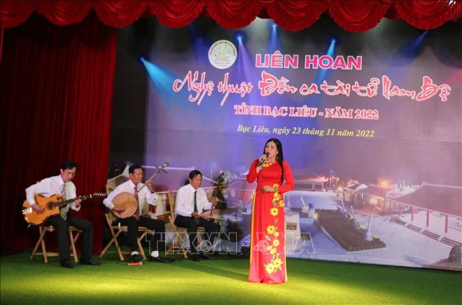 Liên hoan Đờn ca tài tử Nam bộ tỉnh Bạc Liêu. Ảnh: TTXVN