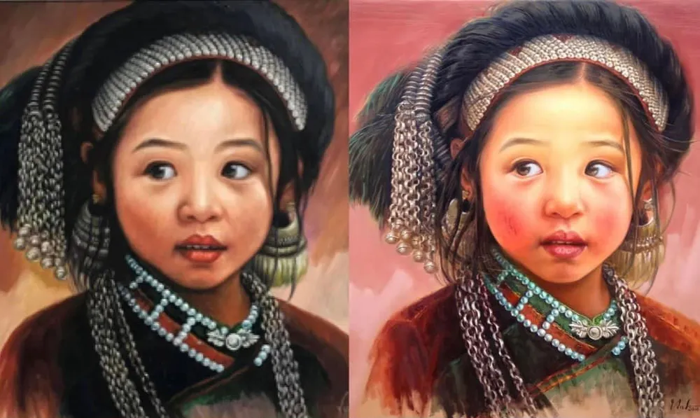 Họa sĩ Lê Thế Anh tố cáo bức tranh Lì xì nhé của mình (bên phải) bị ông Phạm Hồng Minh sao chép (bên trái). Ảnh: NVCC Họa sĩ Lê Thế Anh tố cáo bức tranh Lì xì nhé của mình (bên phải) bị ông Phạm Hồng Minh sao chép (bên trái). Ảnh: NVCC