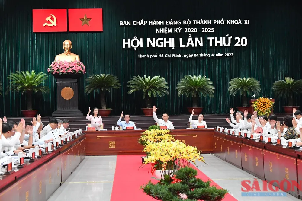 Ban Chấp hành Đảng bộ TPHCM khóa XI (nhiệm kỳ 2020-2025) tổ chức hội nghị lần thứ 20 (mở rộng). Ảnh: VIỆT DŨNG Ban Chấp hành Đảng bộ TPHCM khóa XI (nhiệm kỳ 2020-2025) tổ chức hội nghị lần thứ 20 (mở rộng). Ảnh: VIỆT DŨNG