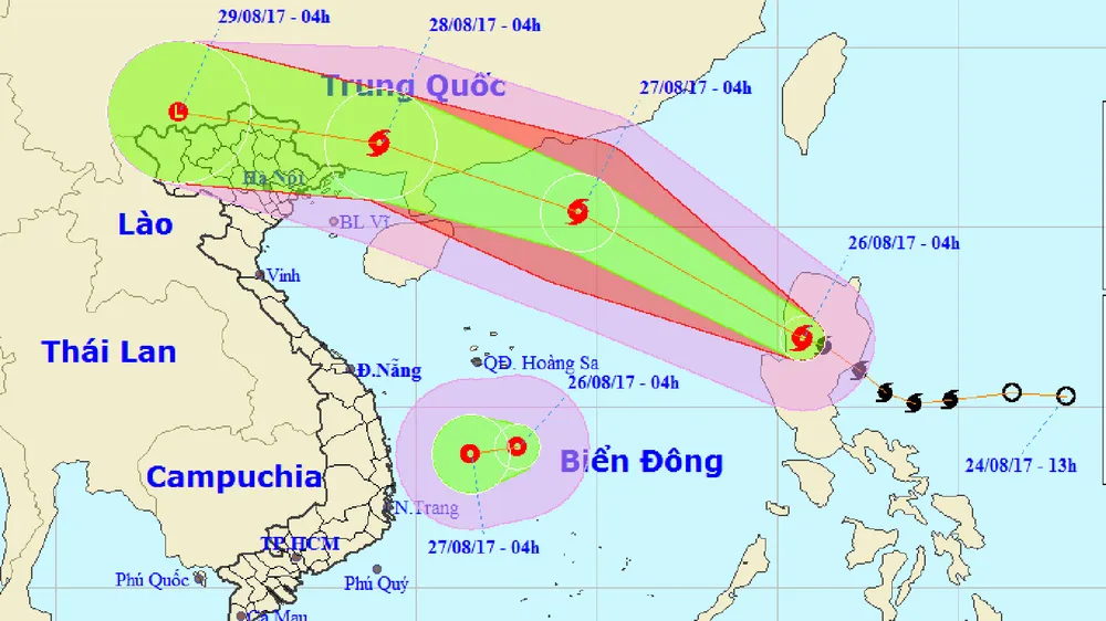 Xuất hiện áp thấp nhiệt đới khu vực giữa Biển Đông ảnh 1 Xuất hiện áp thấp nhiệt đới khu vực giữa Biển Đông ảnh 1