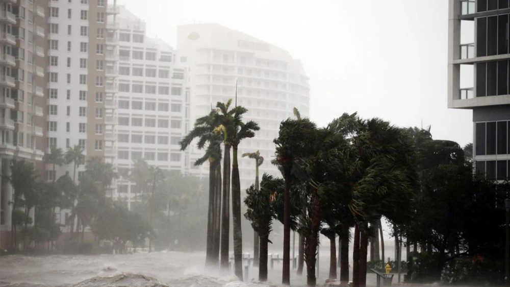 Thành phố Miami, Florida bị chìm trong nước. Ảnh: Reuters