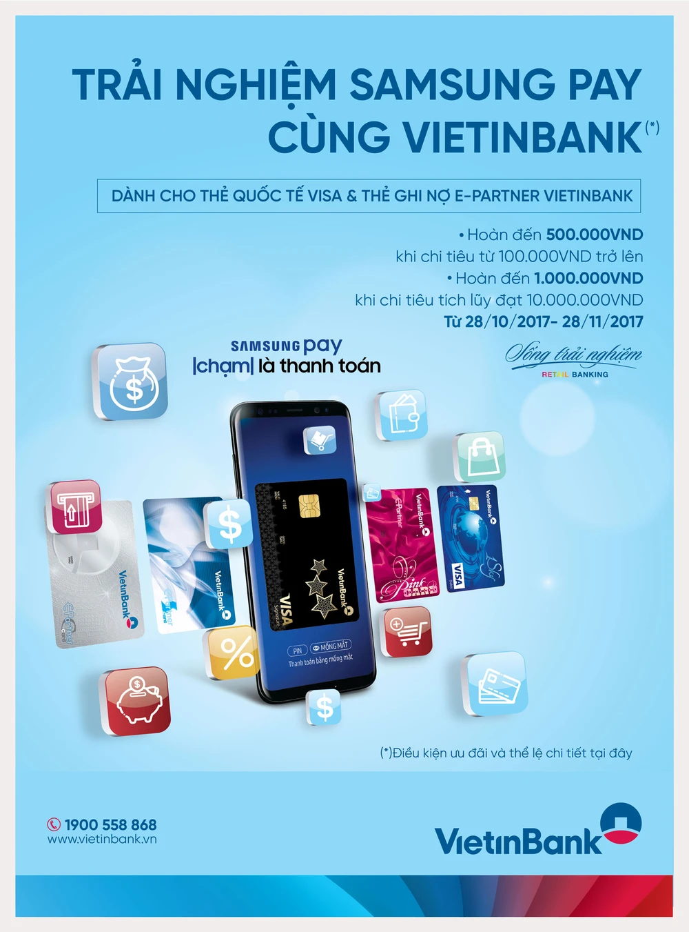 Nhận quà hấp dẫn khi trải nghiệm Samsung Pay cùng VietinBank ảnh 1 Nhận quà hấp dẫn khi trải nghiệm Samsung Pay cùng VietinBank ảnh 1