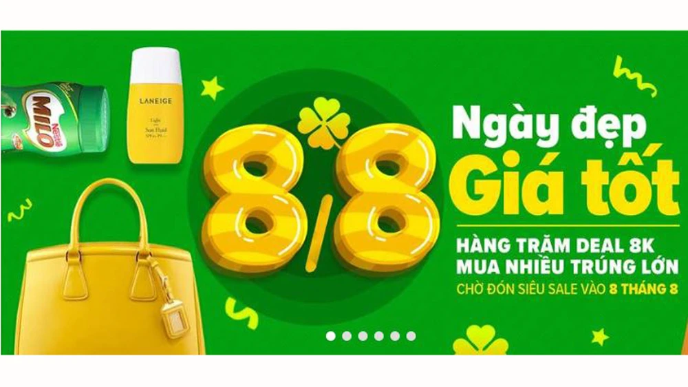 “Sale chớp nhoáng” trong ngày 8-8 tại Lazada