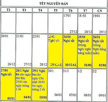 Hai phương án nghỉ Tết Nguyên đán Canh Tý 2020 ảnh 1 Hai phương án nghỉ Tết Nguyên đán Canh Tý 2020 ảnh 1