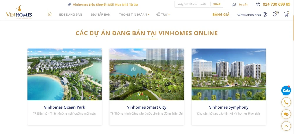 Vinhomes ra mắt sàn giao dịch bất động sản trực tuyến ảnh 2 Vinhomes ra mắt sàn giao dịch bất động sản trực tuyến ảnh 2