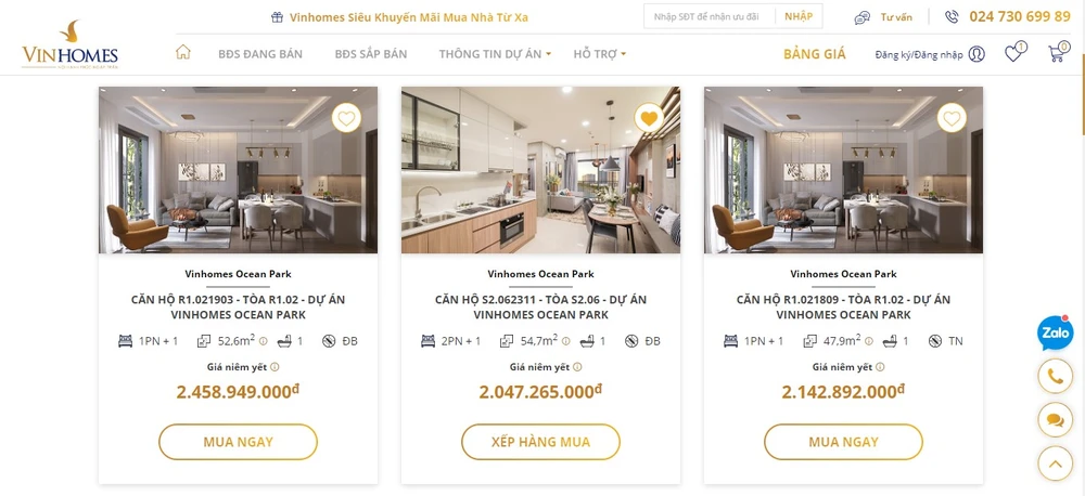 Vinhomes ra mắt sàn giao dịch bất động sản trực tuyến ảnh 3 Vinhomes ra mắt sàn giao dịch bất động sản trực tuyến ảnh 3