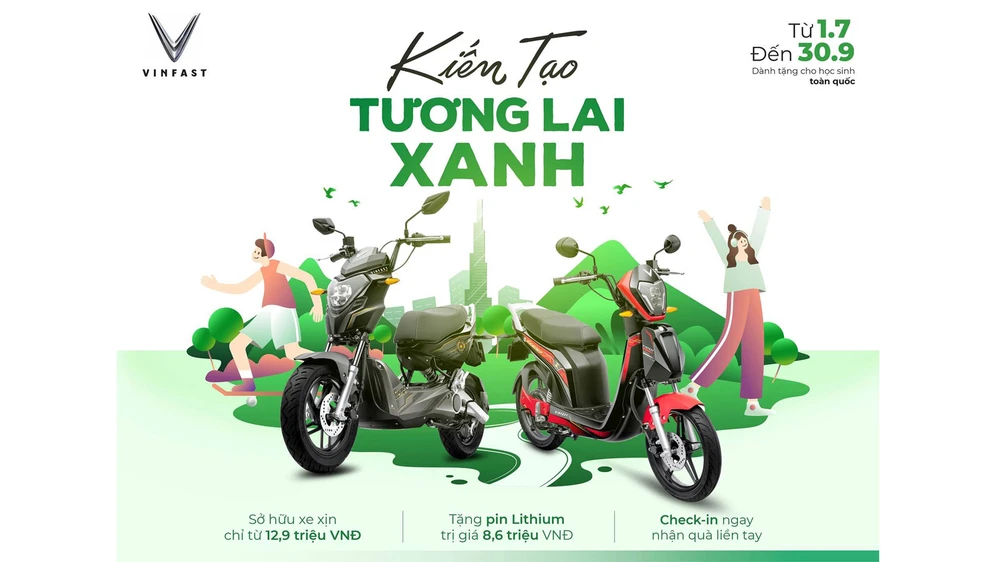 Vinfast tặng 50.000 pin xe máy điện cho học sinh – chung tay “Kiến tạo tương lai xanh”