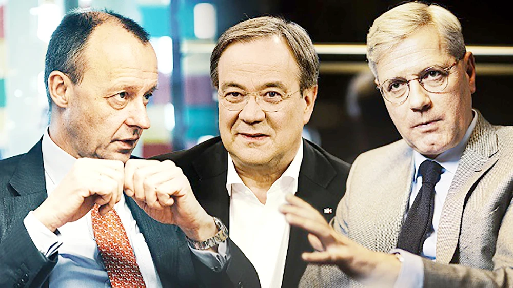 Các ông: Friedrich Merz, Armin Laschet, Norbert Röttgen (từ trái sang)