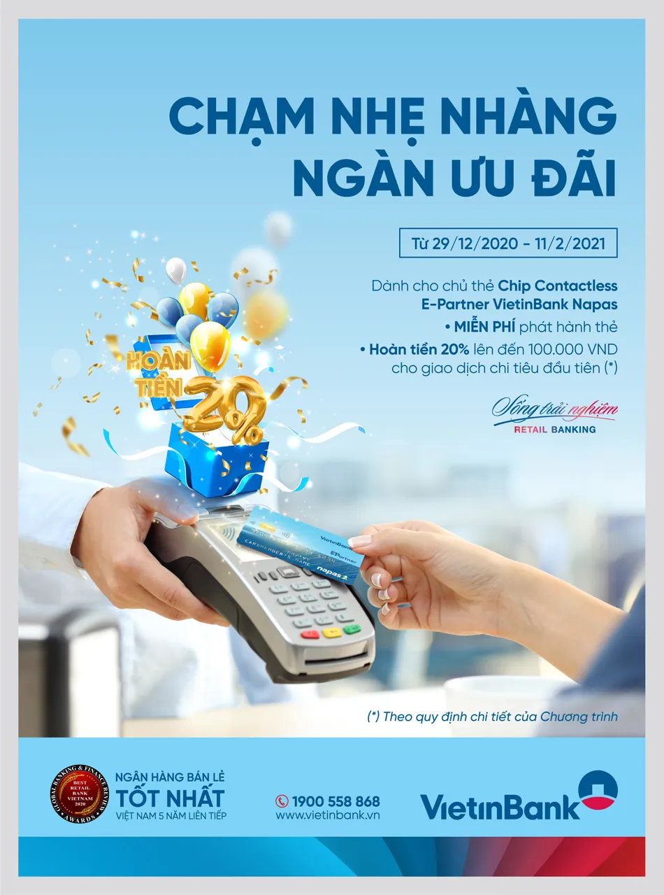 Chạm nhẹ nhàng - Ngàn ưu đãi cùng thẻ VietinBank ảnh 1 Chạm nhẹ nhàng - Ngàn ưu đãi cùng thẻ VietinBank ảnh 1