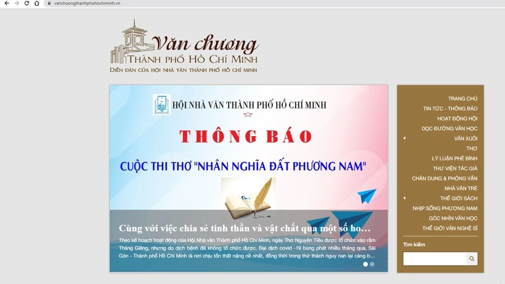 Hội Nhà văn TPHCM ra mắt website mới