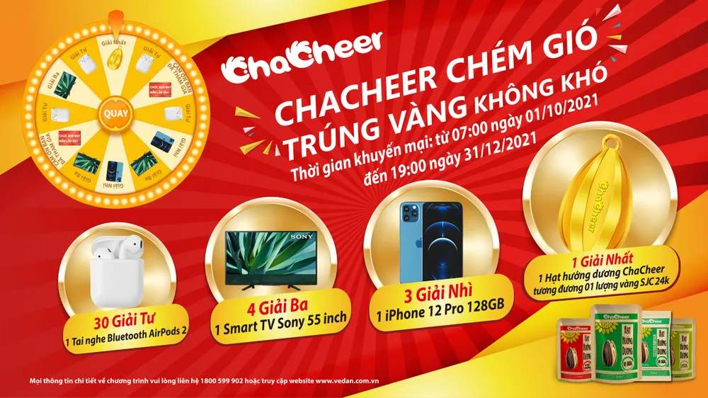 Vedan Việt Nam tổ chức chương trình khuyến mãi: “Chacheer chém gió - trúng vàng không khó”