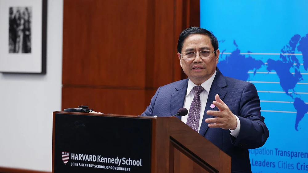 Thủ tướng Phạm Minh Chính phát biểu tại ĐH Harvard (Hoa Kỳ) về xây dựng nền kinh tế độc lập, tự chủ