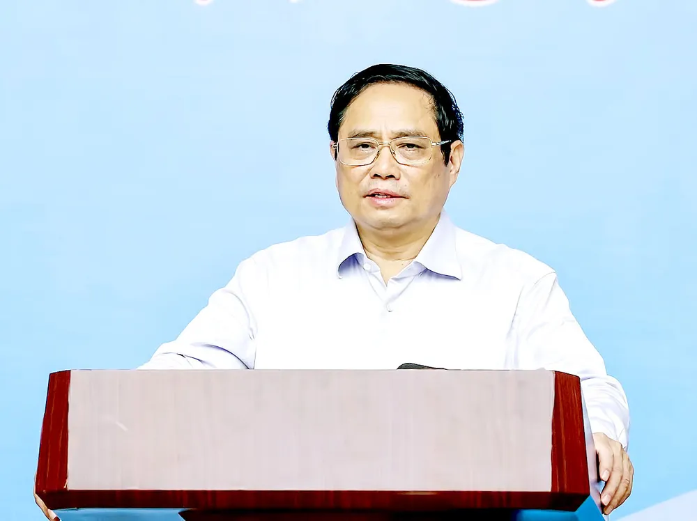 Thủ tướng Phạm Minh Chính phát biểu tại hội nghị. Ảnh: VIẾT CHUNG