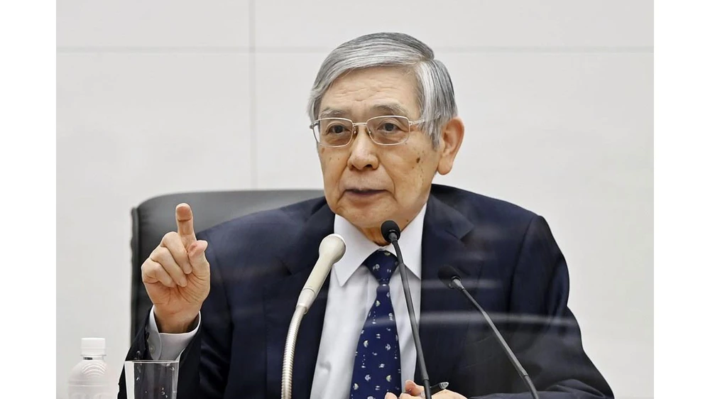 hống đốc Ngân hàng Trung ương Nhật Bản (BOJ) Haruhiko Kuroda. Ảnh: KYODO