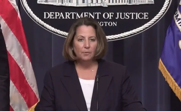 Bà Lisa O. Monaco Phó Tổng chưởng lý (Thứ trưởng Bộ Tư pháp) Mỹ công bố tin bắt giữ Anatoly Lykodymov. Ảnh: AP