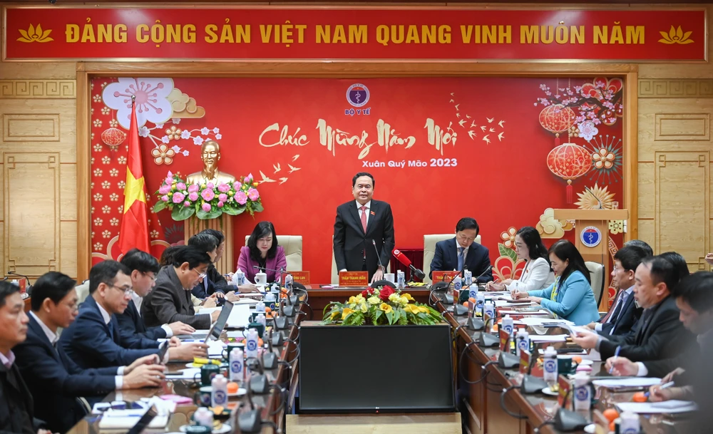 Phó Chủ tịch Thường trực Quốc hội Trần Thanh Mẫn thăm và làm việc với Bộ Y tế. Ảnh: Quochoi